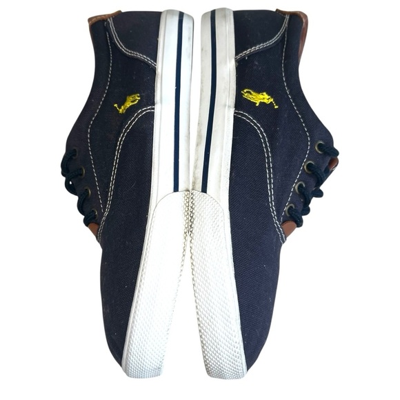 POLO RALPH LAUREN Vito Canvas and Leather Sneaker Blue M 7/W 8.5 - Picture 5 of 8